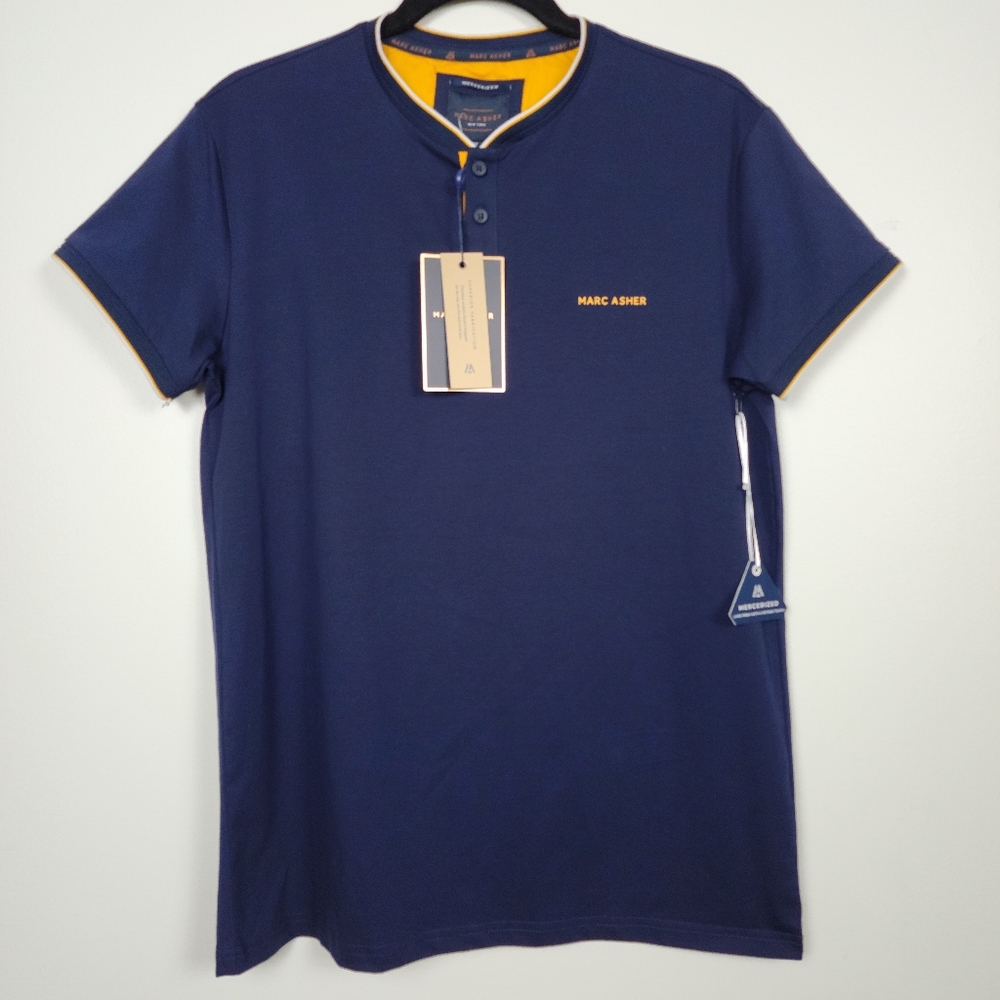 Marc Asher Navy Blue Men's Shirt